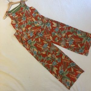 Silk floral palazzo pants with matching top, 8